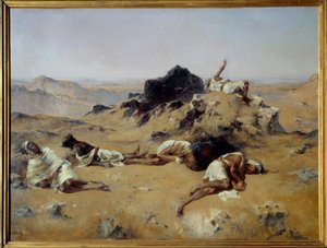 रेगिस्तान। प्यासे आदमी. 1869. यूजीन फ्रोमेंटिन (1820-1876), मुसी डी#39;ऑर्से, 1.03 x 1.43 क्यूएम