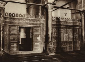 कैरुआन, ग्रेट मस्जिद में रॉयल बॉक्स (बी/डब्ल्यू फोटो) द्वारा यूरोपीय फोटोग्राफर