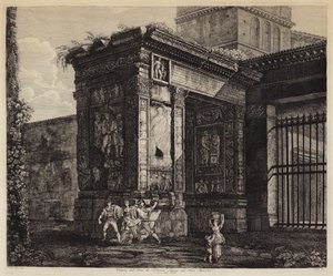 आर्क ऑफ सेप्टिमियस सेवेरस और फोरम बोरियम, रोम, इटली (उत्कीर्णन) द्वारा यूरोपीय स्कूल