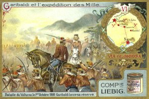 गैरीबाल्डी ने अपने भंडार, वाल्टर्नस की लड़ाई, इटली, 1 अक्टूबर 1860 को शुरू की द्वारा यूरोपीय स्कूल