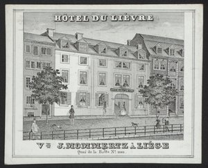 Hotel Du Lievre, J Mommertz, Liege (उत्कीर्णन) द्वारा यूरोपीय स्कूल