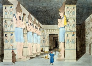 आबू सिंबल में रंगीन मंदिरों का इंटीरियर (रंगीन नक्काशी) द्वारा यूरोपीय स्कूल