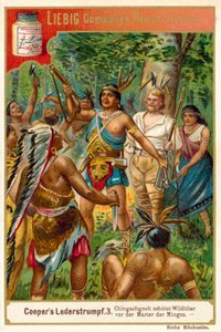 जेम्स फेनिमोर कूपर (क्रोमोलिथो) द्वारा द डीर्सलेयर का दृश्य द्वारा यूरोपीय स्कूल