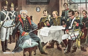 वाटरलू 1815, ब्लुचेर ने जेनप्पे में टोपी, तलवार और सम्राट की सजावट प्राप्त की द्वारा यूरोपीय स्कूल