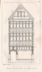 15 वीं शताब्दी के लकड़ी के घर पर माल्पालु एन ° 90-92 द्वारा Eustache Hyacinthe Langlois
