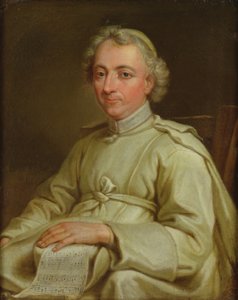 एक कैनन की पोर्ट्रेट एक अंक शीट पकड़े द्वारा Eustache restout