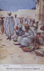 उत्तरी अल्जीरिया में बाज़ार का दृश्य (कलर लिथो) द्वारा एवलिन स्टुअर्ट हार्डी