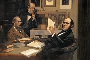 जोसेफ हुकर (1817-1911), चार्ल्स लियेल (1797-1875) और चार्ल्स रॉबर्ट डार्विन (1809-82) द्वारा Evstafieff