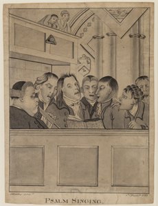 भजन गायन, 9 अगस्त 1822 (कागज पर कलम, ब्रश और स्याही) द्वारा एफपी फुलचर