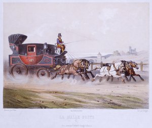 द मेल कोच, चार्ल्स बार्ग (1826-83) द्वारा उत्कीर्ण द्वारा किले के बाद एफ