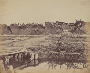 21 अगस्त, 1860, 1860 को अंग्रेजी प्रवेश दिखाते हुए उत्तरी किले का बाहरी भाग। द्वारा फेलिस बीटो