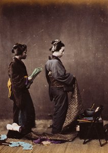 जापानी महिला ड्रेसिंग, c.1870-1880 द्वारा फेलिस बीटो