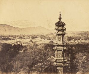 समर पैलेस का दृश्य। युआन मिंग युआन पगोडा। बर्निंग से पहले, पेकिन, 18 अक्टूबर, 1860 द्वारा फेलिस बीटो