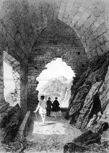 सेंट हेलियर के हरमिटेज और एलिजाबेथ कैसल, जर्सी, 1870 (लिथोग्राफ) द्वारा फेलिक्स बेनोइस्ट
