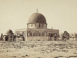 उमर की मस्जिद, जेरूसलम में, रॉक के गुंबद का दृश्य द्वारा फेलिक्स बोनफिल्स