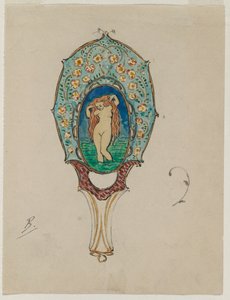 हैंड मिरर के लिए डिज़ाइन, सी। 1900-1902। द्वारा फेलिक्स ब्रैकक्मोंड