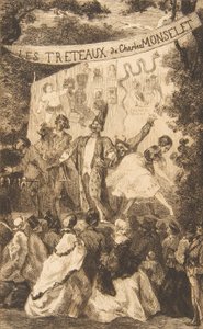 Les Treteaux de Monselet, 1859 के लिए फ्रंटिसपीस। द्वारा फेलिक्स ब्रैकक्मोंड