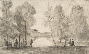 Bois de Boulogne झील, 1858 के आसपास। द्वारा फेलिक्स ब्रैकक्मोंड