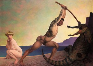 Perseus हत्या ड्रैगन द्वारा फेलिक्स एडौर्ड वाल्टन