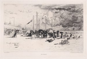 ट्रौविल, 1874 में एक तूफ़ान। द्वारा फेलिक्स हिलैरे बुहोट