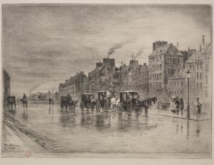 ए विंटर मॉर्निंग ऑन द क्वै डे ल&39;होटल-डाईउ, 1876। द्वारा फेलिक्स हिलैरे बुहोट