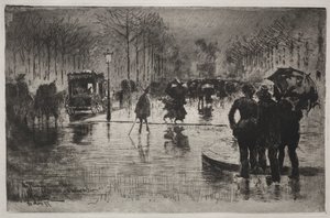 सैलून से लौटने वाले कलाकार, 1877। द्वारा फेलिक्स हिलैरे बुहोट