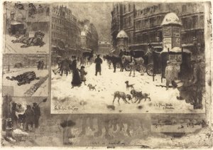 पेरिस में सर्दी, पेरिस में सर्दी, 1879। द्वारा फेलिक्स हिलैरे बुहोट