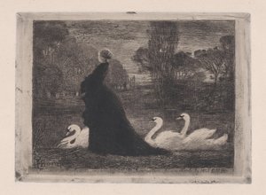 लेडी ऑफ द स्वांस, 1879। द्वारा फेलिक्स हिलैरे बुहोट