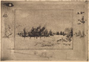 सीगल, 1886 के साथ पोर्ट ऑक्स मौएट्स पोर्ट। द्वारा फेलिक्स हिलैरे बुहोट