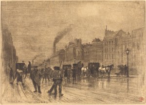 क्वेज़ पर शीतकालीन सुबह, 1883। द्वारा फेलिक्स हिलैरे बुहोट
