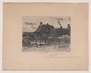 छोटे छप्पर वाले कॉटेज लेस पेटिट्स चौमीरेस, 1878। द्वारा फेलिक्स हिलैरे बुहोट