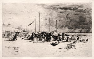 द ट्रॉवेल एट ट्रॉविल, 1874। द्वारा फेलिक्स हिलैरे बुहोट