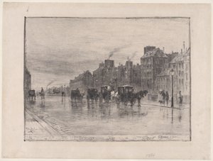 1876 में क्वा डे ल'होटल डीयू पर शीतकालीन सुबह। द्वारा फेलिक्स हिलैरे बुहोट