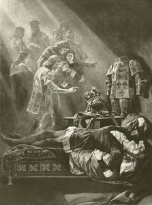 राजा रिचर्ड III। अधिनियम V, दृश्य III (गुरुत्वाकर्षण) द्वारा फेलिक्स ऑक्टेवियस कार डारले