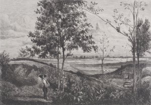 कोरोट के बाद लैंडस्केप, 1873-90। द्वारा फर्डिनेंड लेफमैन