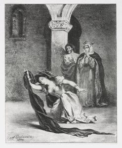 हेमलेट: द चैंट ऑफ़ ओफेलिया, 1834। द्वारा फर्डिनेंड विक्टर यूजीन डेलाक्रोइक्स