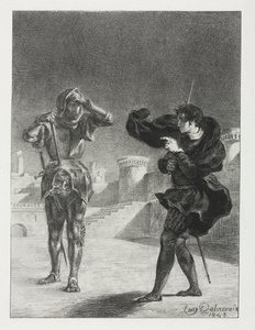 हेमलेट: द फैंटम ऑन द टेरेस, 1843। द्वारा फर्डिनेंड विक्टर यूजीन डेलाक्रोइक्स