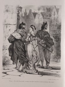 Faust के लिए चित्र: Faust Marguerite, 1828 को लुभाना चाहता है। द्वारा फर्डिनेंड विक्टर यूजीन डेलाक्रोइक्स