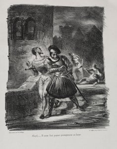 Faust के लिए चित्र: Méphistophélés और Faust द्वंद्वयुद्ध, 1828 के बाद पलायन करते हैं। द्वारा फर्डिनेंड विक्टर यूजीन डेलाक्रोइक्स