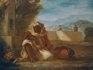 मोरक्को में ऑरेंज विक्रेता। 1835 के आसपास द्वारा फर्डिनेंड विक्टर यूजीन डेलाक्रोइक्स