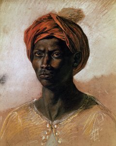 पगड़ी में एक तुर्क का चित्र, c.1826 (कागज पर पेस्टल)