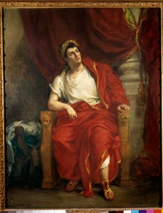 कॉमेडियन फ्रेंकोइस-जोसेफ (फ्रेंकोइस जोसेफ) तल्मा (1763-1826) का पोर्ट्रेट ब्रिटानिकस के टुकड़े में नीरो की व्याख्या """ जीन रैसीन द्वारा "" यूजीन डेलाक्रोइक्स द्वारा पेंटिंग (1798-1863) 1853 डिम। 0,92 x 0,73 मीटर पेरिस, फ्रेंच कॉमे द्वारा फर्डिनेंड विक्टर यूजीन डेलाक्रोइक्स