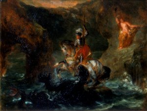 सेंट जॉर्ज फाइटिंग द ड्रैगन या पर्सियस डिलीवरिंग एंड्रोमेडा, 1847 द्वारा फर्डिनेंड विक्टर यूजीन डेलाक्रोइक्स