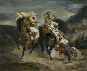 जियाउर और हसन का मुकाबला, 1826 द्वारा फर्डिनेंड विक्टर यूजीन डेलाक्रोइक्स