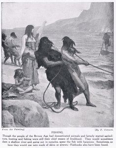 मत्स्य पालन, &39;हचिन्सन हिस्ट्री ऑफ़ द नेशंस&39;, c.1910 से चित्रण द्वारा फर्नांड कोरमन