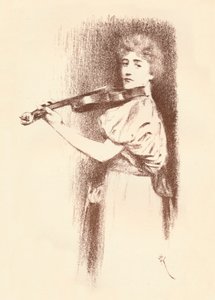 ए वायलिन वादक, c1898 द्वारा फर्नांड खनोफ