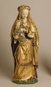 मैडोना एंड चाइल्ड, स्कूल ऑफ मेकलेन, c.1500 (पॉलीक्रोम और गिल्ड ओक) द्वारा फ्लेमिश स्कूल
