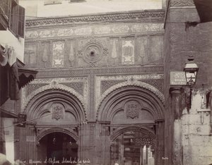 काहिरा। मस्जिद अल-अरहर, दरवाजा विवरण, 1870। द्वारा फेलिक्स बोनफिल्स