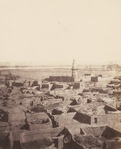 एडफू, पाय के केंद्रीय मंच से देखा गया शहर का सामान्य पहलू..., 1851-52, 1853-54 में छपा। द्वारा फेलिक्स टाइनार्ड