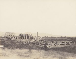 कर्णक थेब्स, टी, 1851-52 में दक्षिण पूर्व से लिए गए खंडहरों का सामान्य दृश्य, 1853-54 मुद्रित। द्वारा फेलिक्स टाइनार्ड